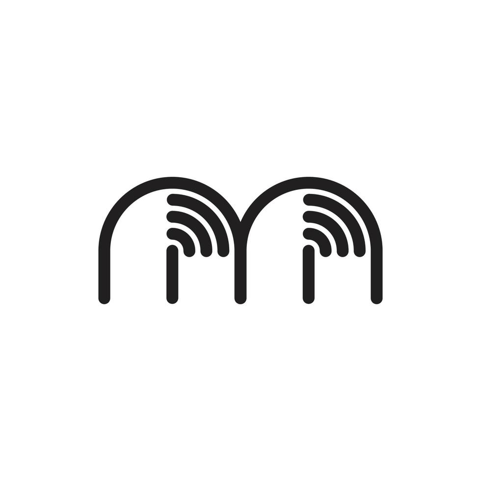 lettre mi signal techno fun design logo vecteur