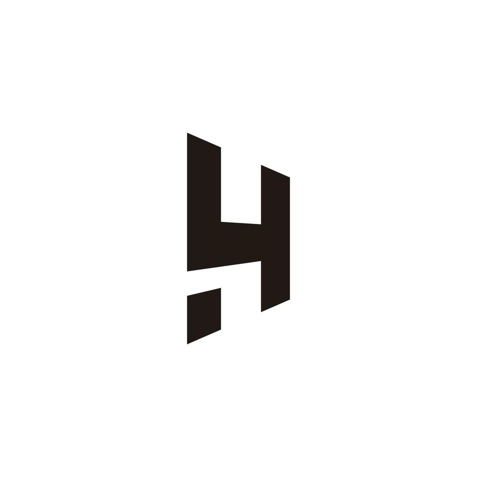 lettre h 4 vecteur de logo géométrique simple