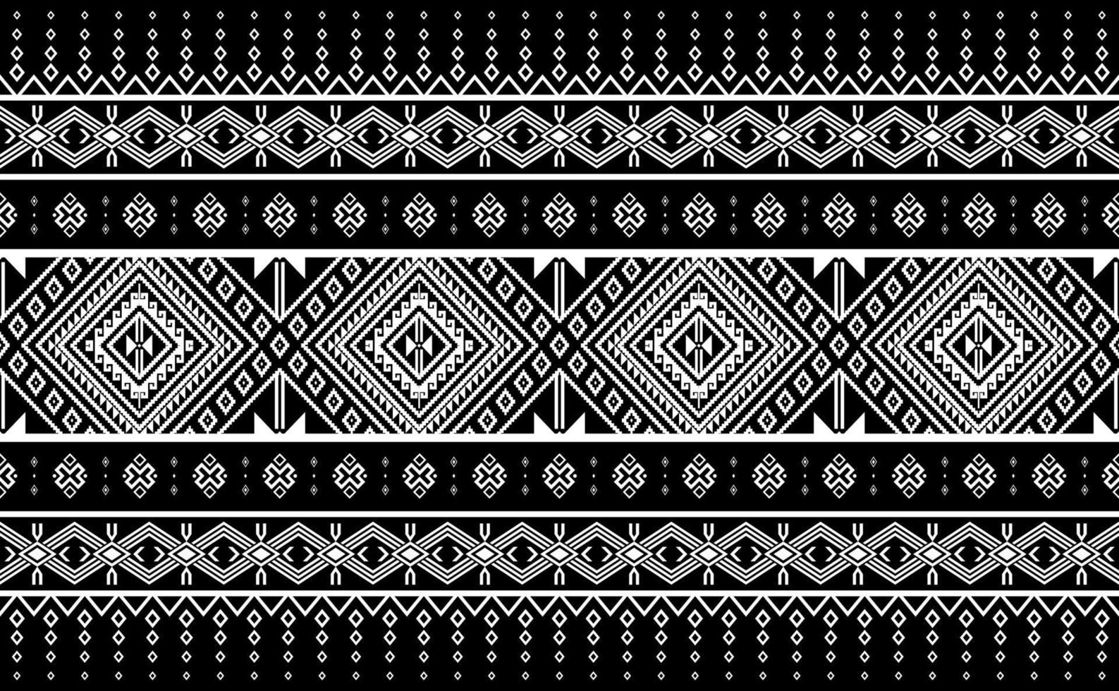 vecteur de motif ethnique, géométrique sans soudure pour l'impression, fond tribal noir et blanc