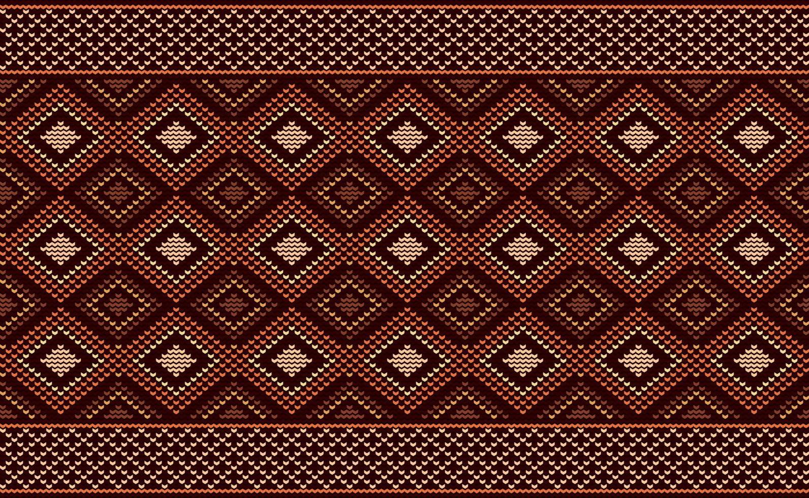 vecteur de motif tricoté, fond de crochet de broderie, abstrait continu tribal, papier peint antique aztèque