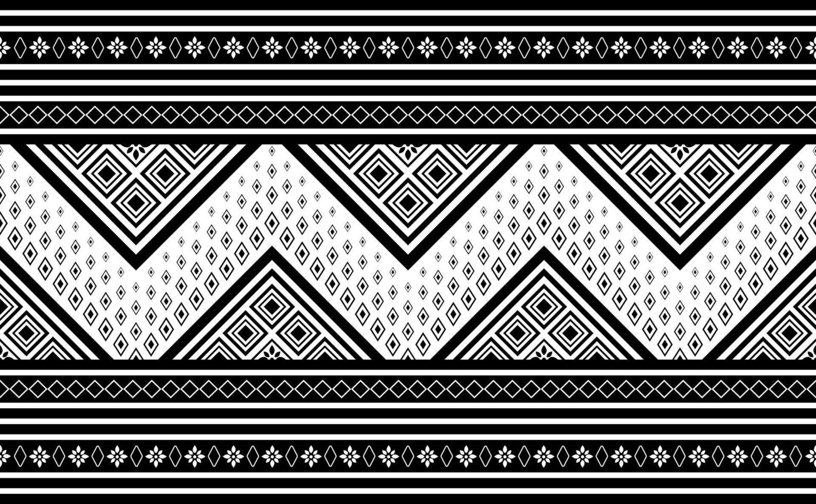 vecteur de motif ethnique, arrière-plan géométrique abstrait harmonieux, motif tribal en tissu noir et blanc.