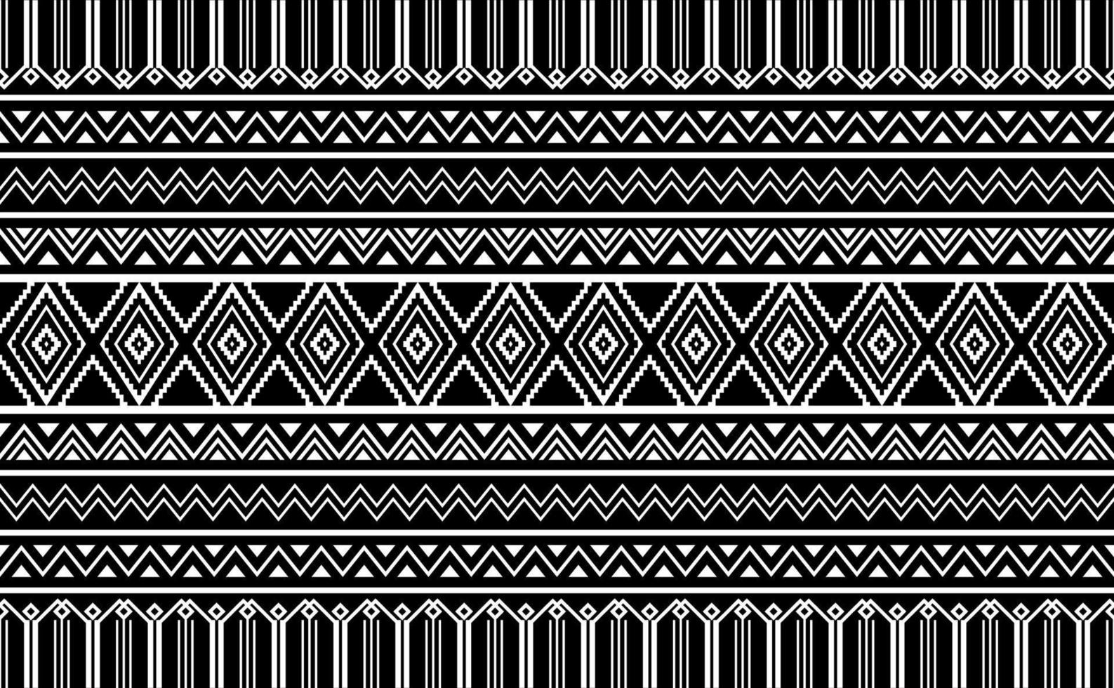 vecteur de motif ethnique, arrière-plan géométrique abstrait harmonieux, motif tribal en tissu noir et blanc