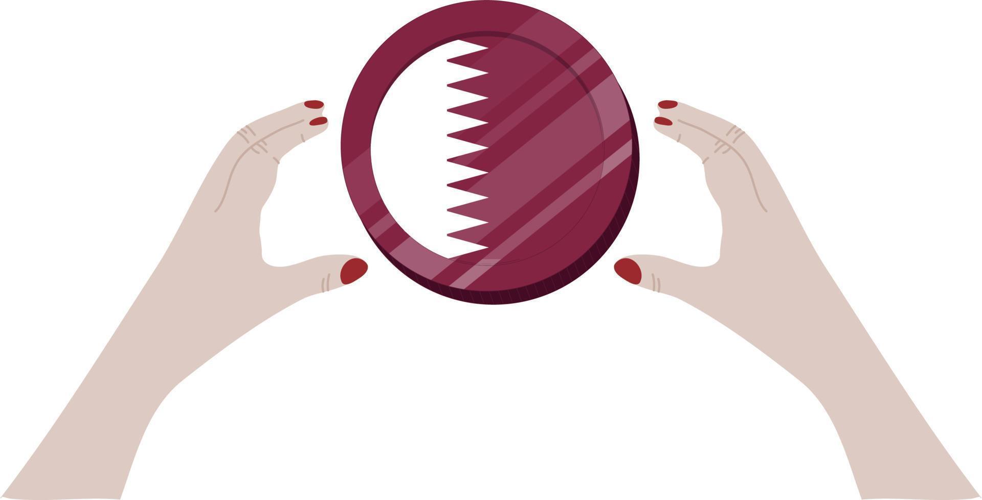 drapeau qatar dessiné à la main, riyal qatari dessiné à la main vecteur