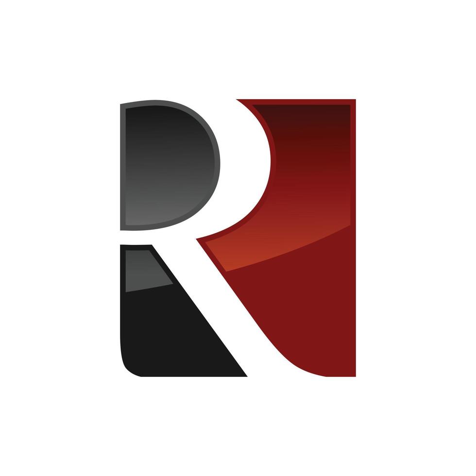 création de concept de logo de société lettre initiale r avec style 3d vecteur
