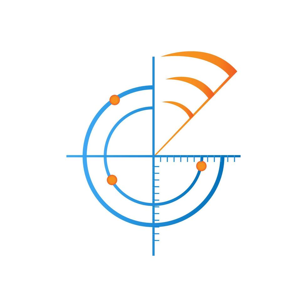 conception d'illustration vectorielle de l'interface utilisateur sonar ou radar vecteur