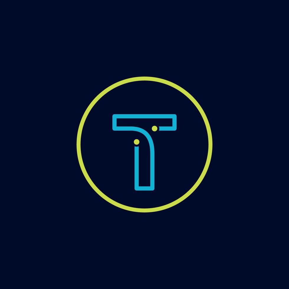 cercle it logo lettre t logiciel tech logo numérique vecteur