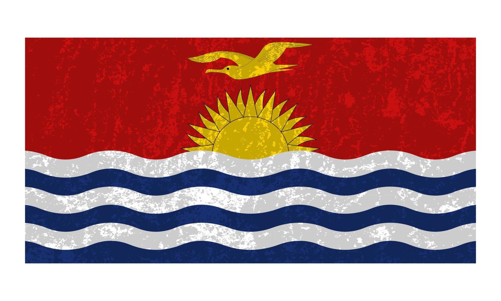 drapeau grunge kiribati, couleurs officielles et proportion. illustration vectorielle. vecteur