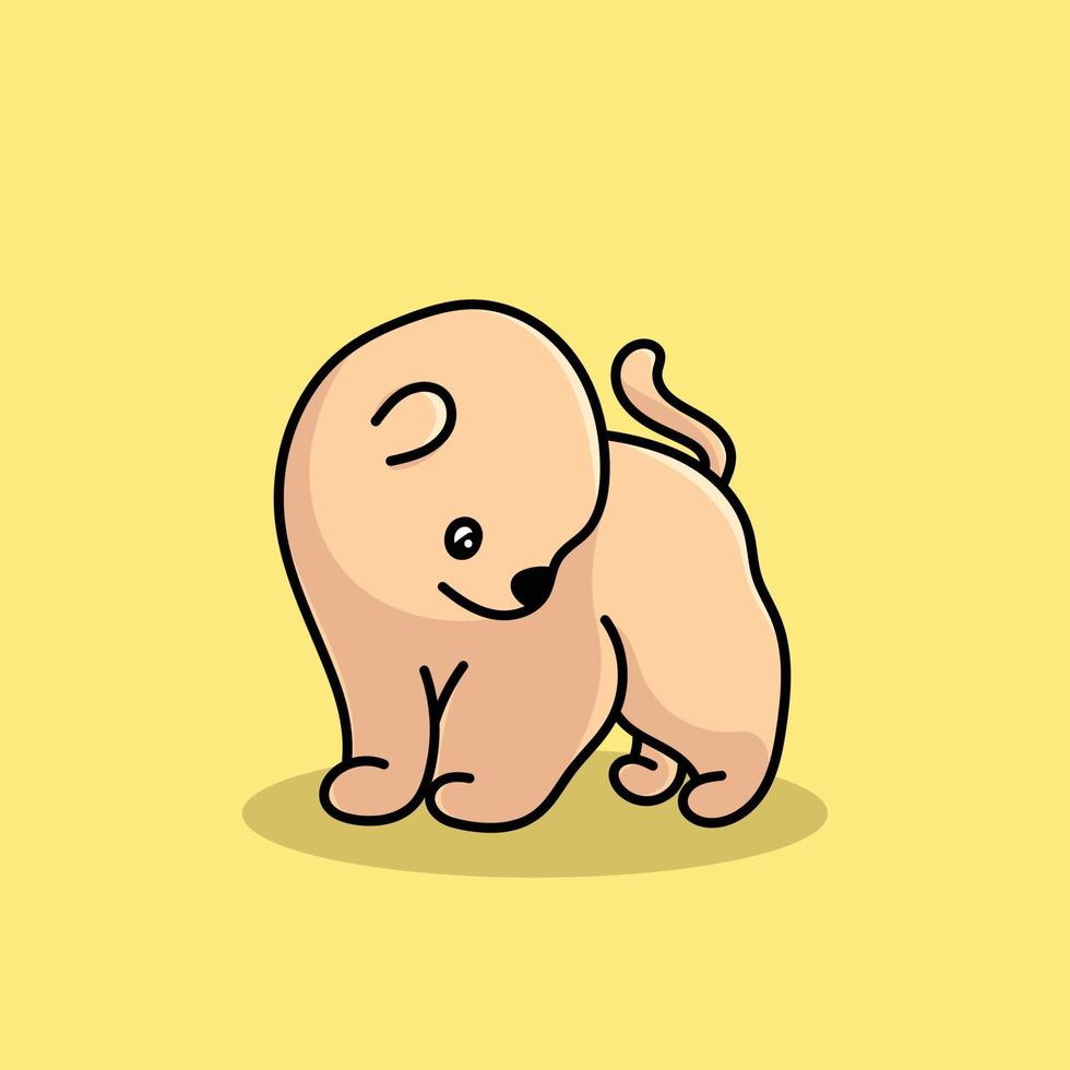 chien dessin animé mascotte drôle vecteur sourire bonheur amusement mignonne