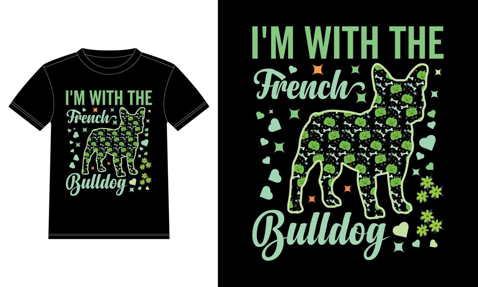 je suis avec le bouledogue français t-shirt drôle d'halloween vecteur