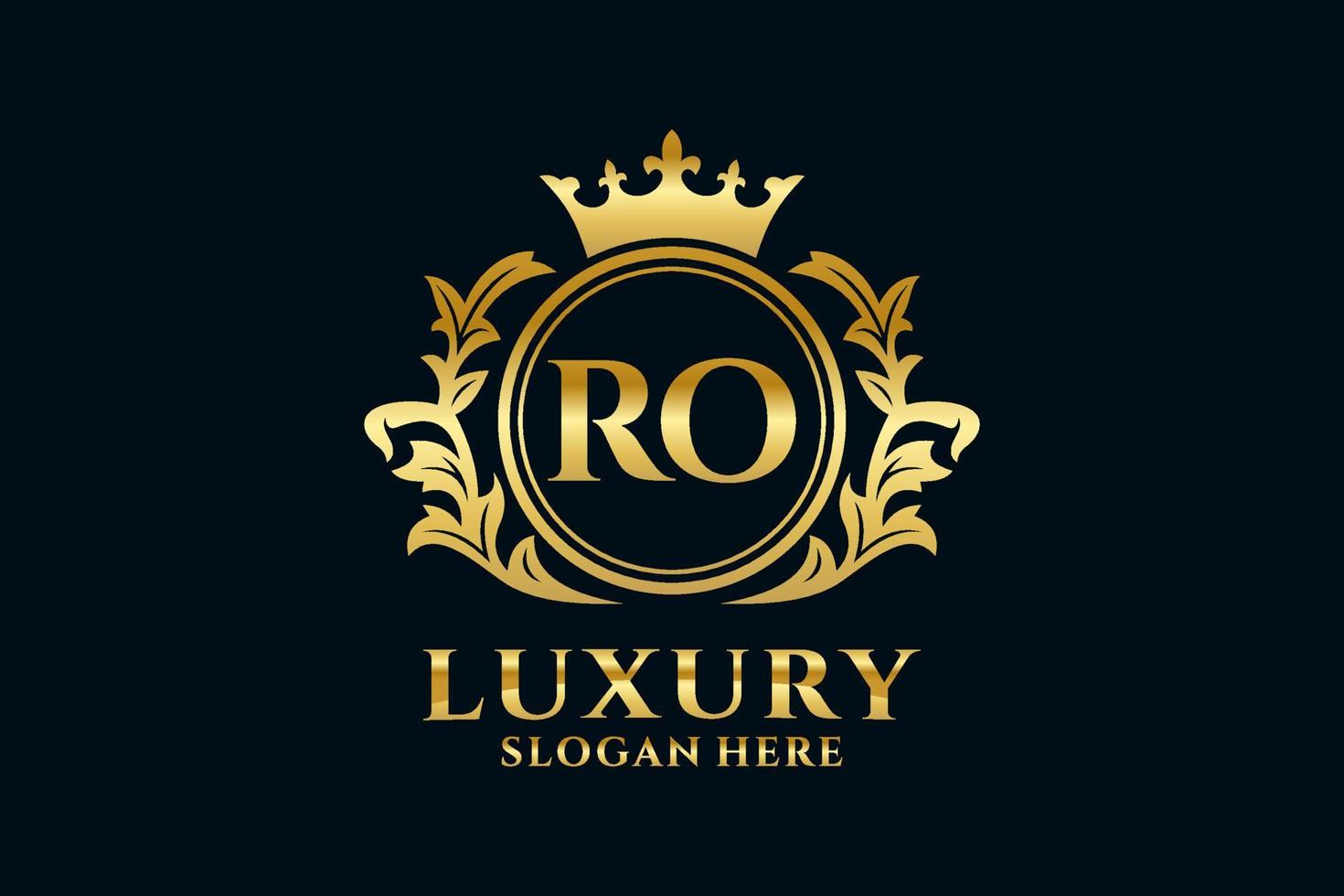 modèle de logo de luxe royal lettre initiale ro dans l'art vectoriel pour les projets de marque luxueux et autres illustrations vectorielles.