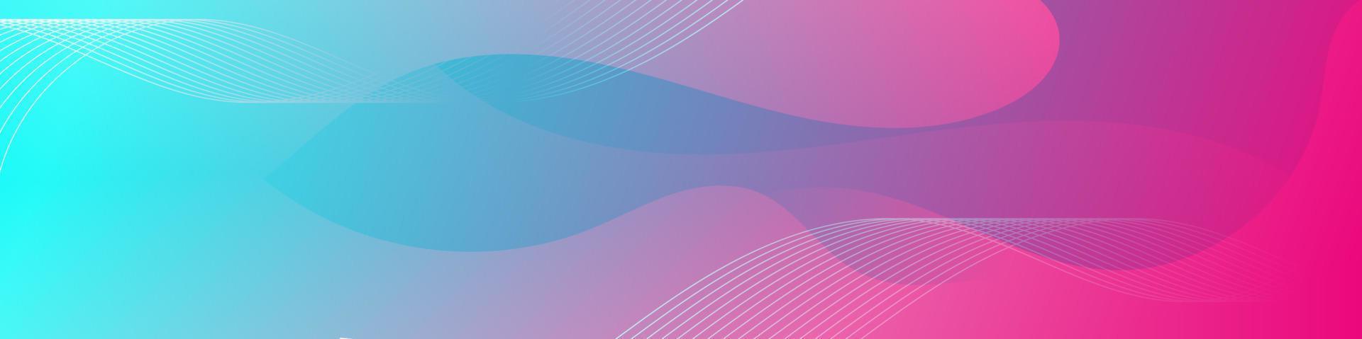 modèle de bannière abstraite vague fluide rose et bleu vecteur