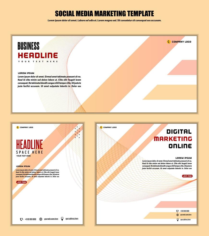 arrière-plan abstrait médias sociaux post design moderne, pour le marketing numérique d'entreprise en ligne, modèle de bannière et d'affiche vecteur