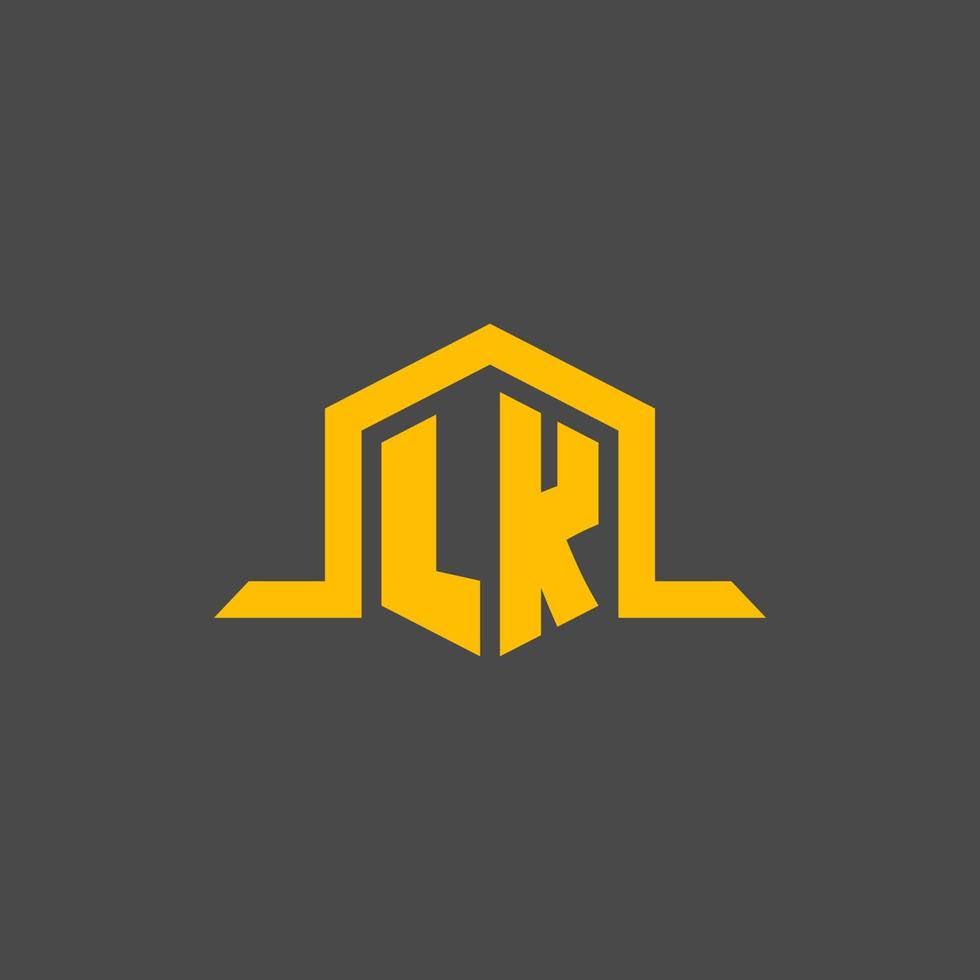 logo initial monogramme lk avec un design de style hexagonal vecteur