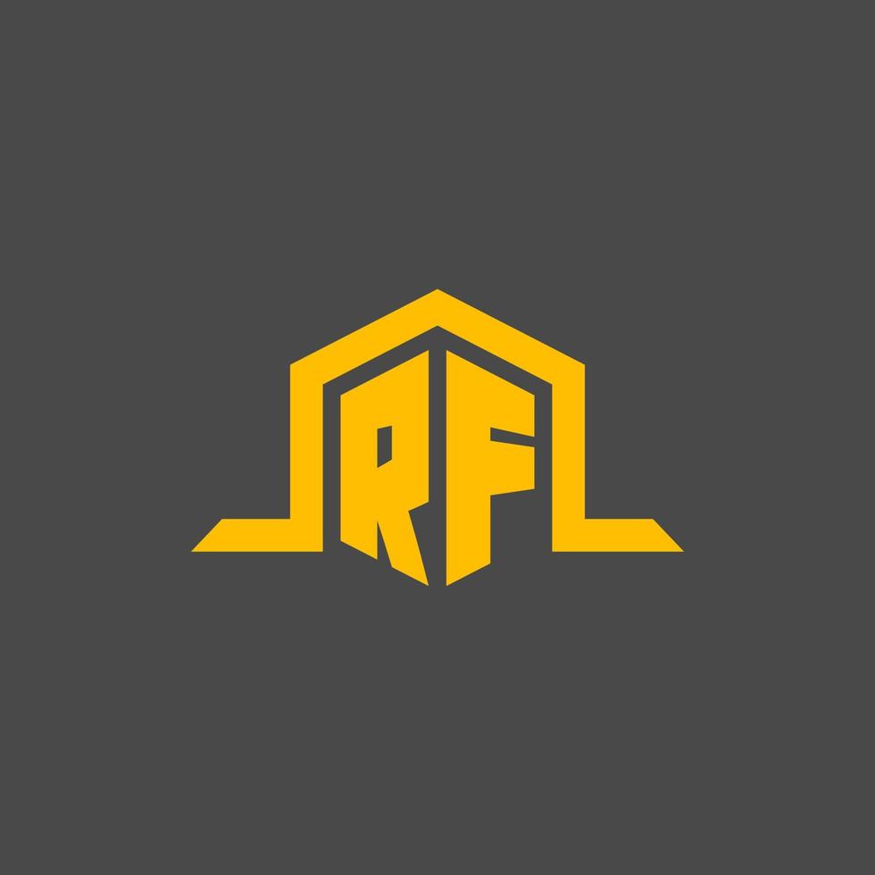 logo initial monogramme rf avec un design de style hexagonal vecteur