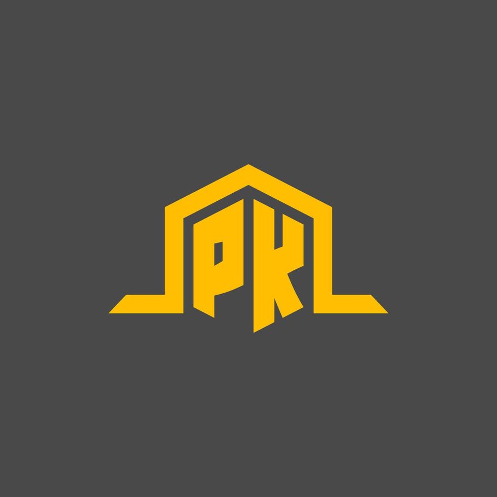 logo initial monogramme pk avec un design de style hexagonal vecteur