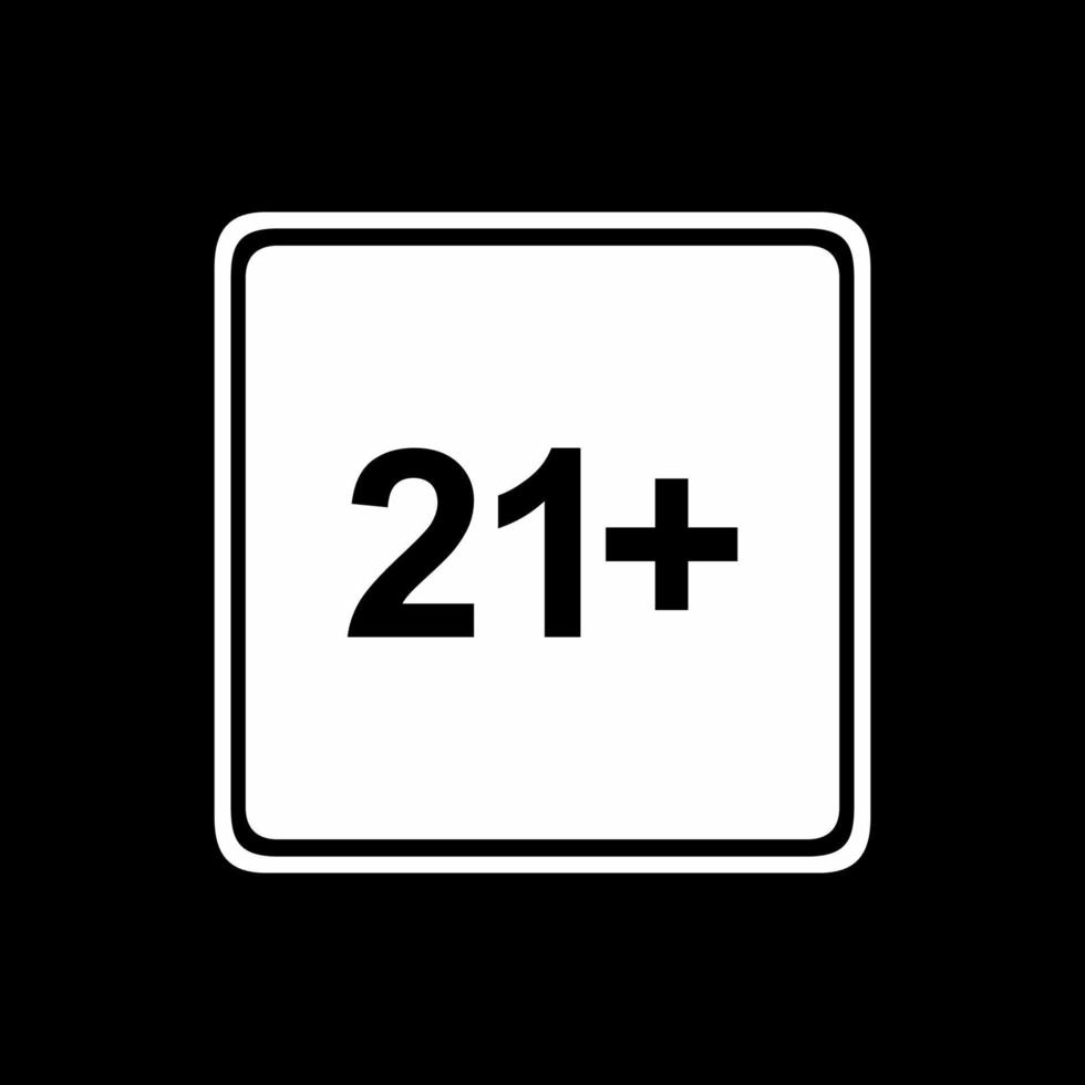 symbole d'icône pour dix-huit ans et plus et vingt et un ans plus. illustration vectorielle vecteur