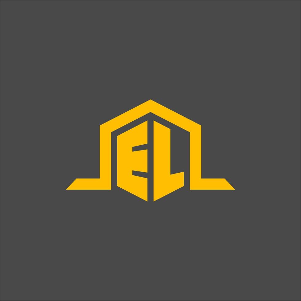 logo initial monogramme el avec un design de style hexagonal vecteur