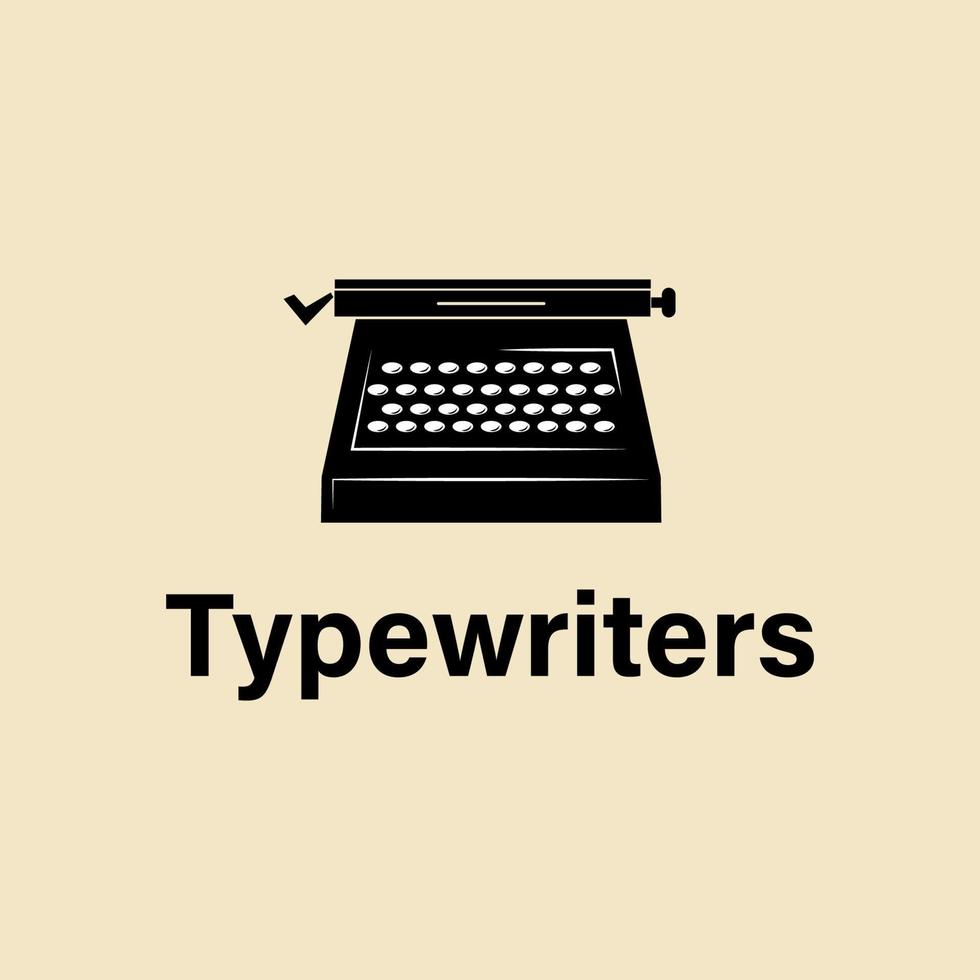 conception d'illustration vectorielle de logo vintage de machine à écrire vecteur
