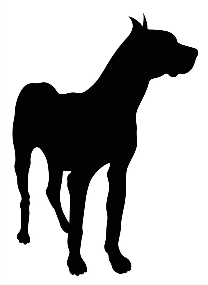 silhouette dogue allemand vecteur