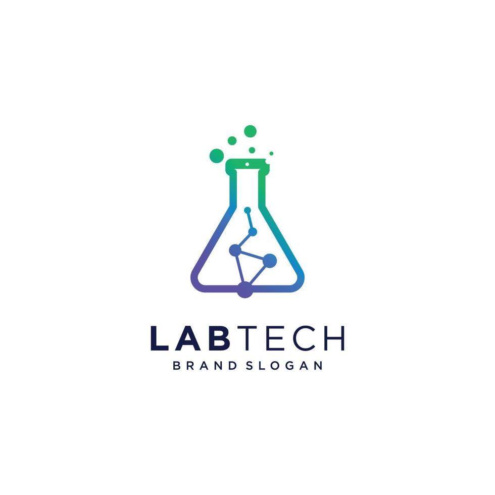 vecteur de conception de logo de laboratoire avec concept technologique