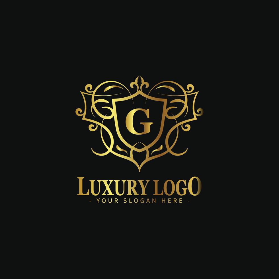 modèle de logo de luxe. adapté au logo de l'hôtel, au logo du marché, au logo de la mode, au logo du complexe, à la boutique, au mariage, etc. vecteur