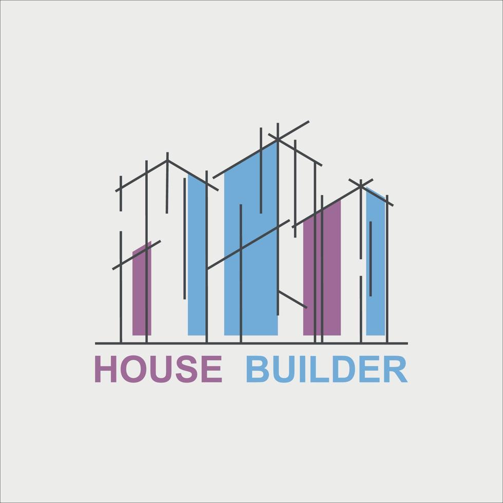 création de logo de construction pour une belle construction de maison vecteur