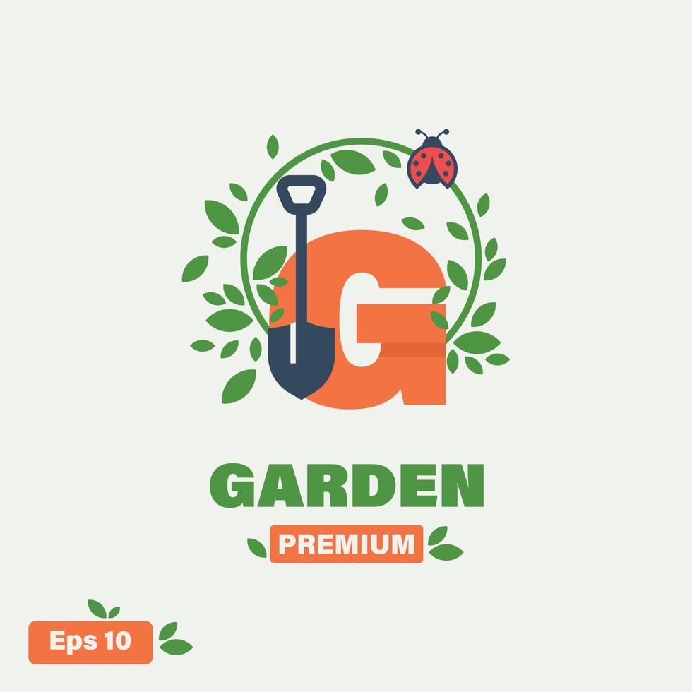 jardin alphabet g logo vecteur