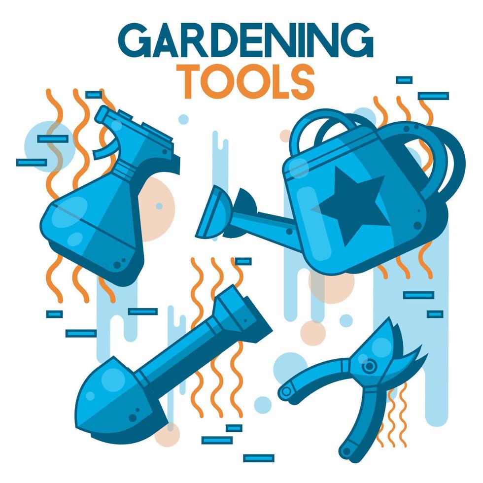objets du quotidien outils de jardinage vecteur