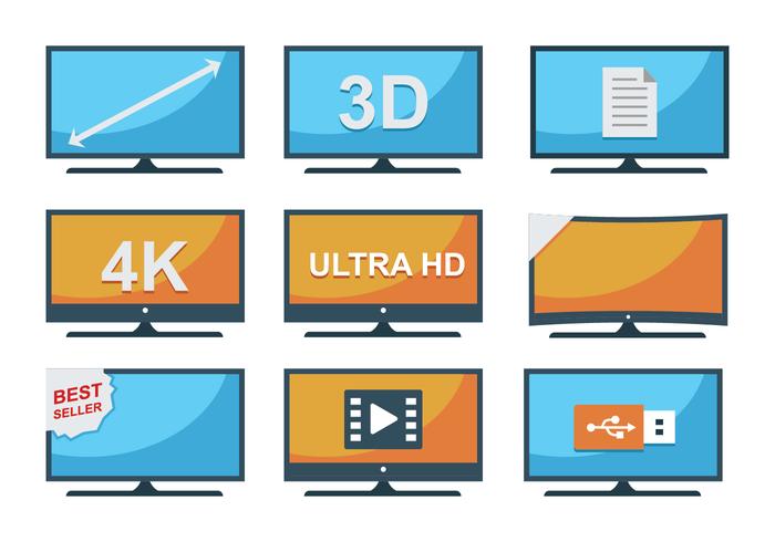 Icônes de télévision LED gratuites vecteur