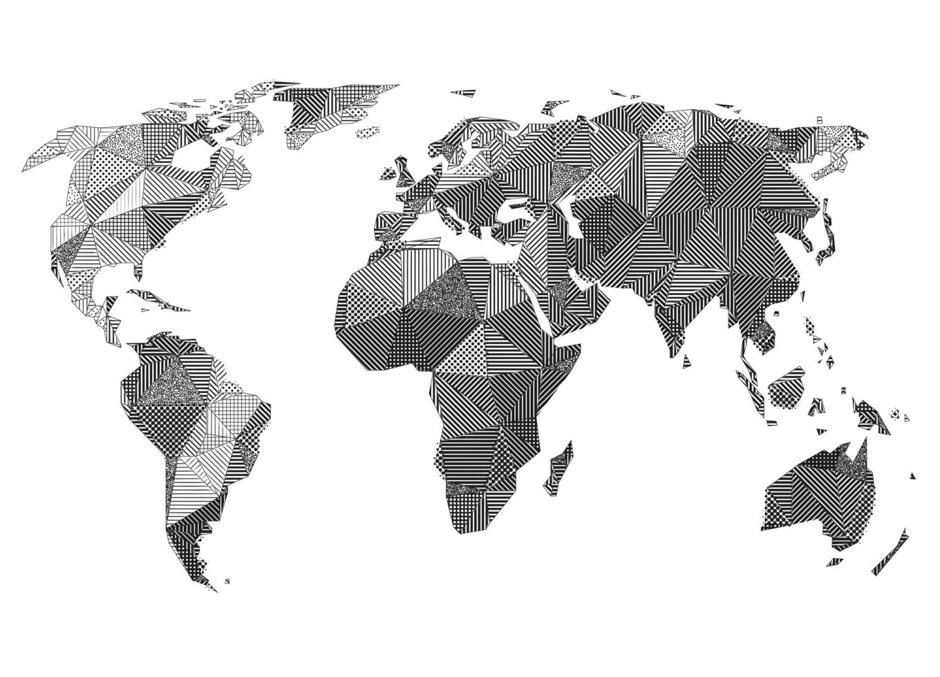 carte de la terre géométrique faite de lignes parallèles et de points vecteur