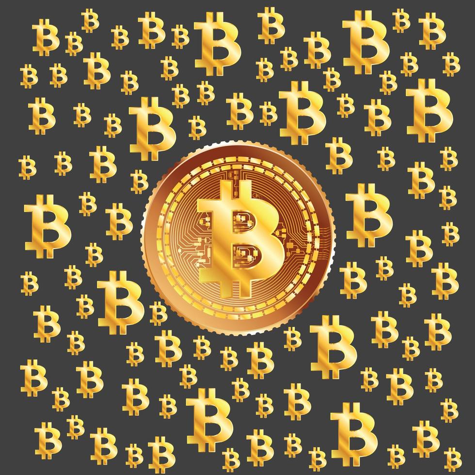 motif doré bitcoin vecteur