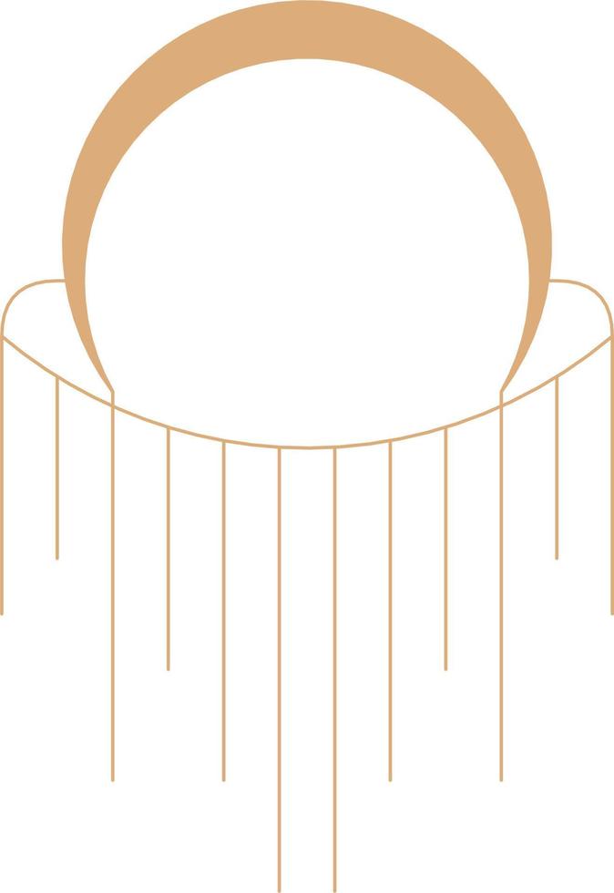 illustration minimale de macramé. Élément de vecteur décoratif ligne boho