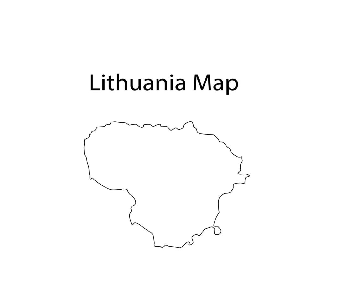 Lituanie carte contour vector illustration en fond blanc
