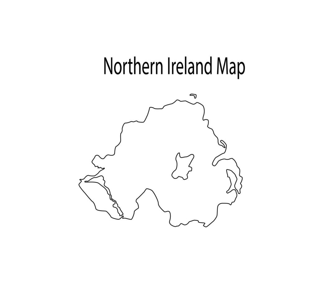 illustration vectorielle de contour de carte d'irlande du nord en fond blanc vecteur