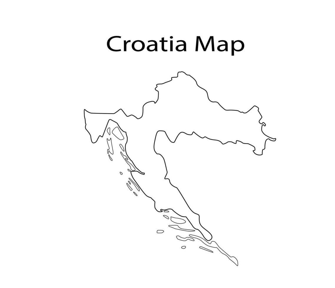 Croatie carte contours vector illustration en fond blanc