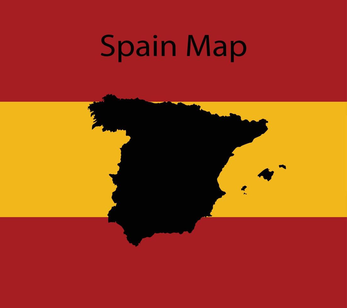 espagne carte illustration vectorielle sur fond de drapeau national vecteur