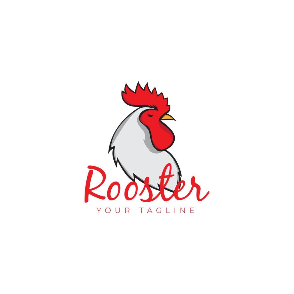 mascotte tête de coq pour restaurant et entreprise logo vecteur icône symbole illustration design minimaliste