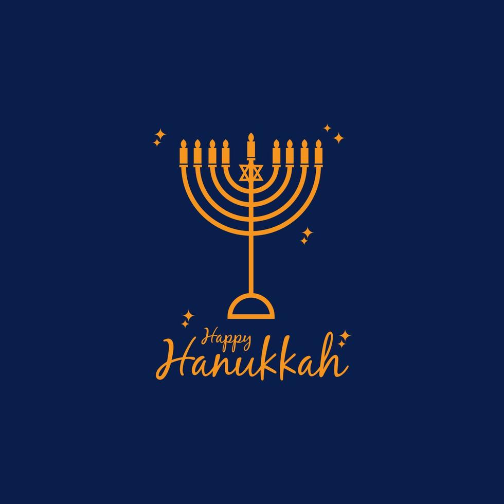 illustration vectorielle du symbole de hanukkah heureux du judaïsme logo de hanukkah pour le modèle de carte de voeux vecteur
