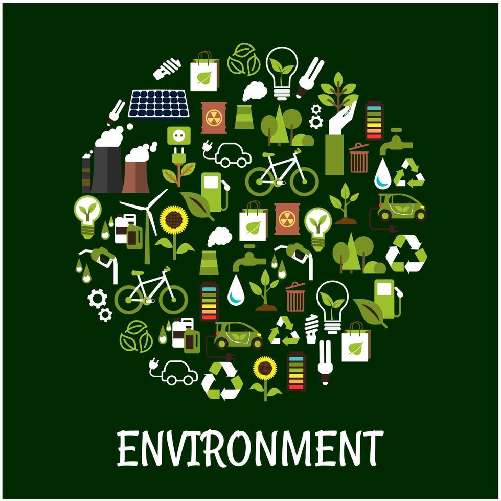 affiche respectueuse de l'écologie environnementale vecteur