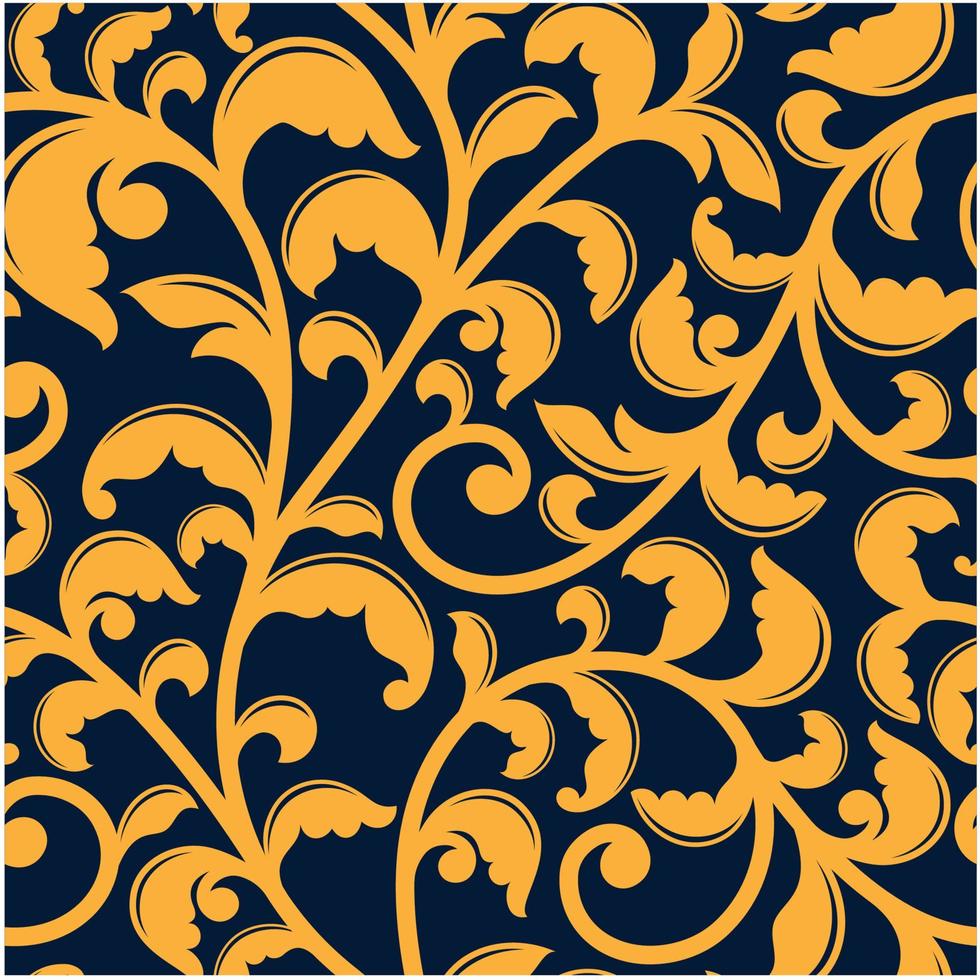 motif floral jaune sans couture sur bleu vecteur