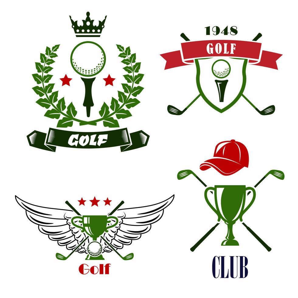 emblèmes héraldiques de club de golf ou de tournoi vecteur