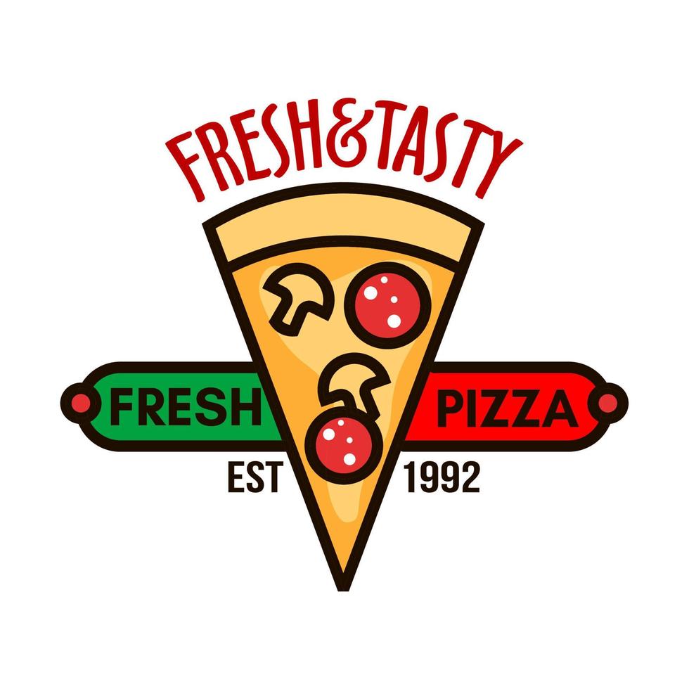 insigne de pizza italienne originale pour la conception de pizzeria vecteur