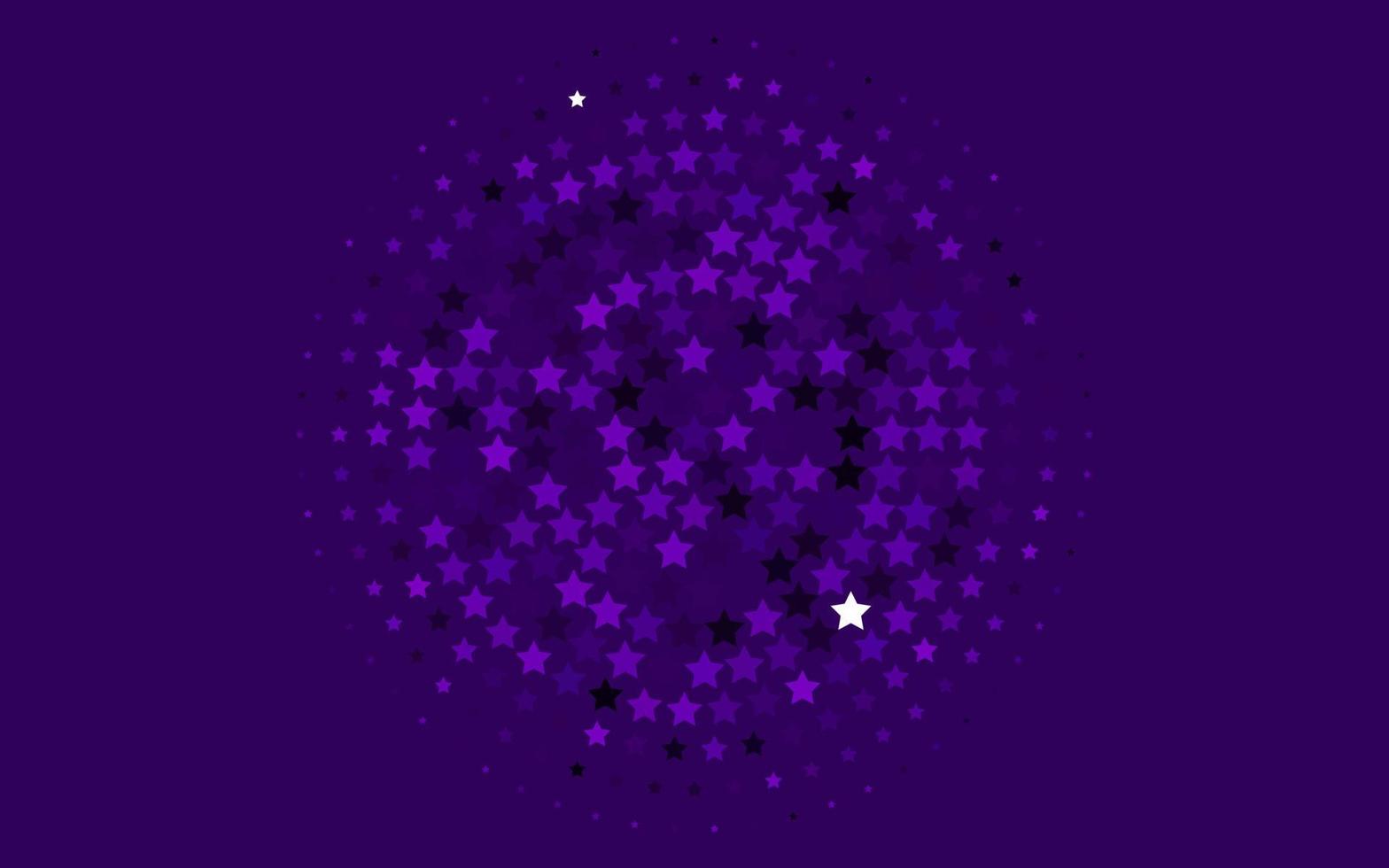 couverture vectorielle violet clair avec petites et grandes étoiles. vecteur