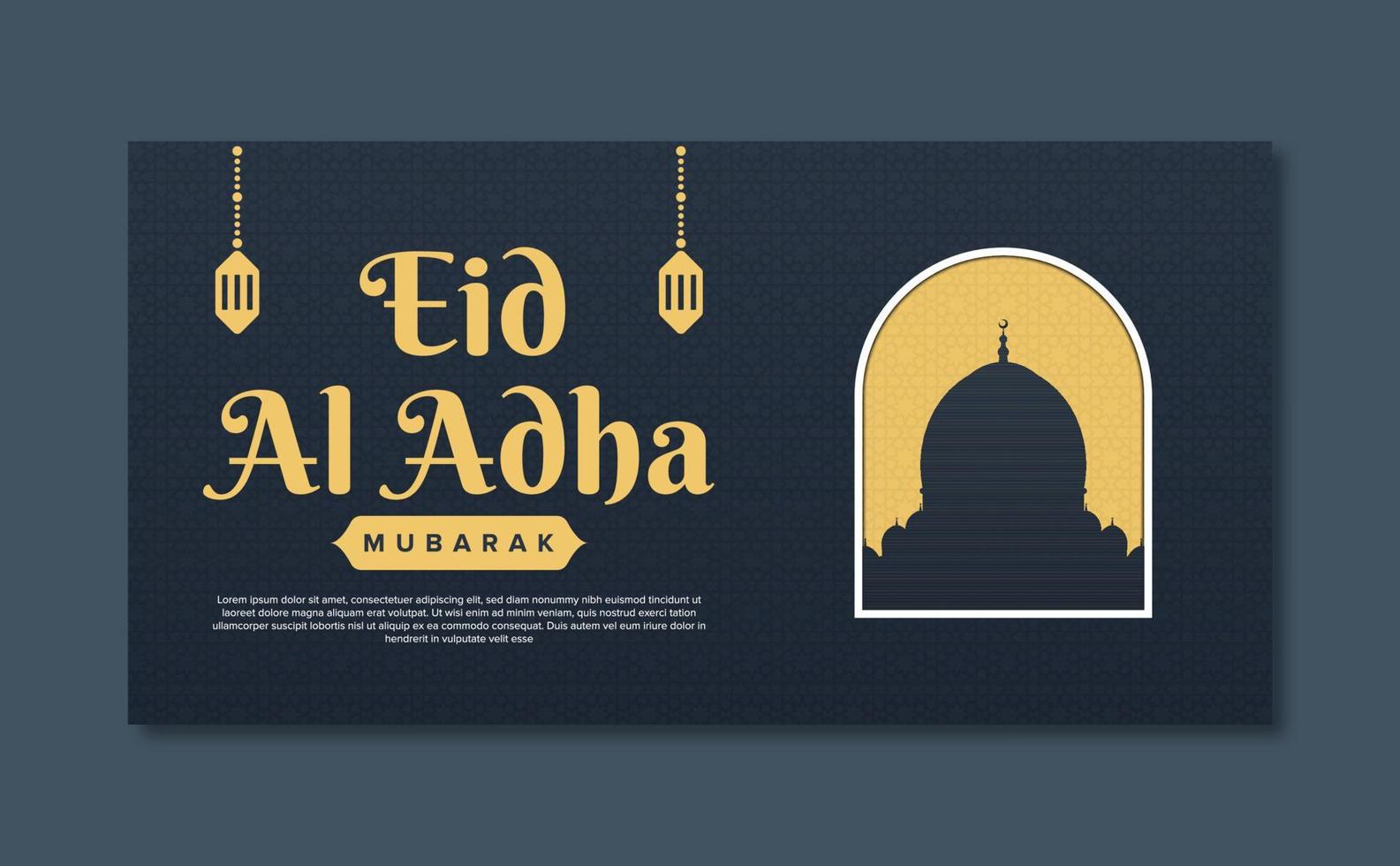 eid al adha mubarak banner design décoratif islamique vecteur