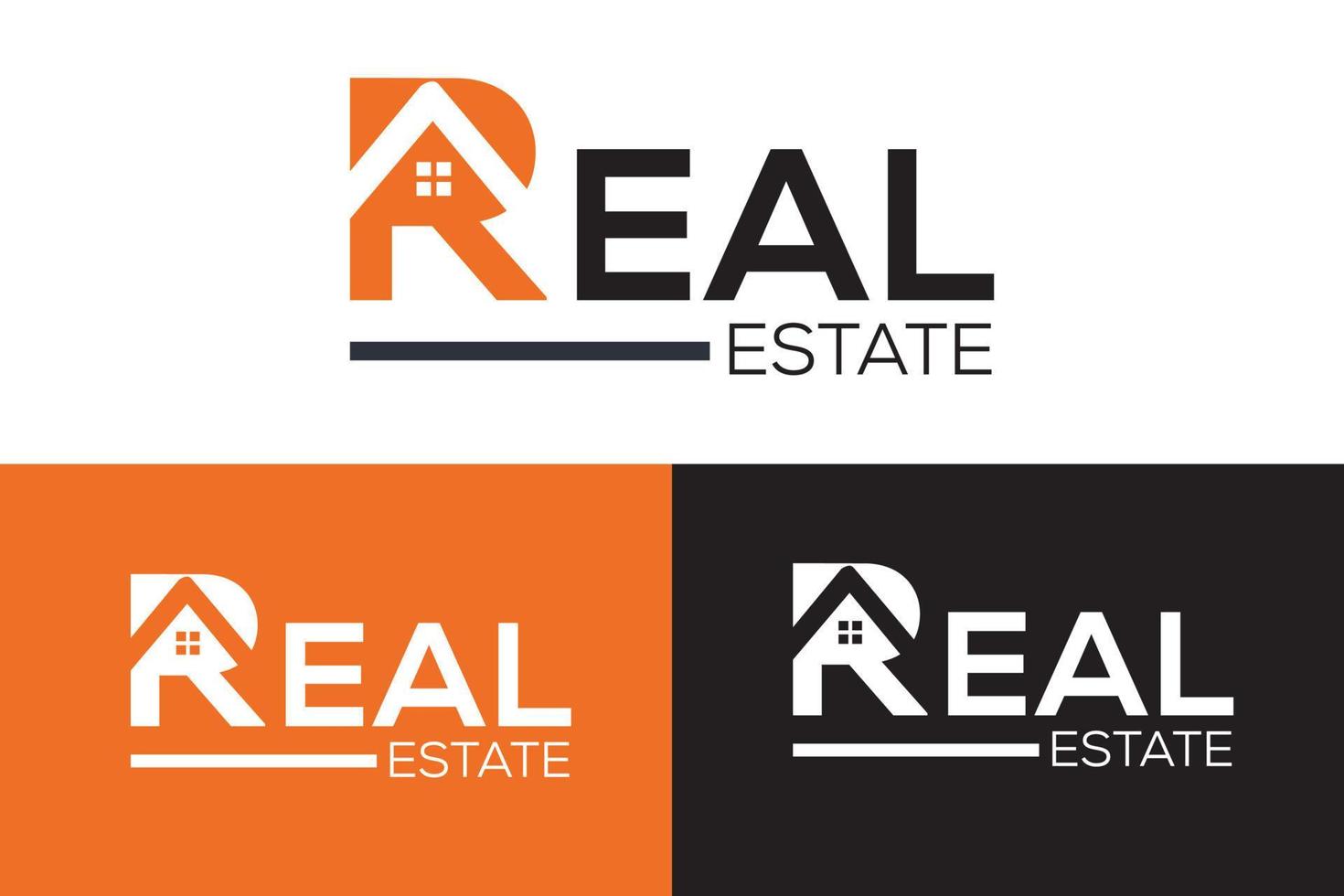 lettre r logo immobilier vecteur