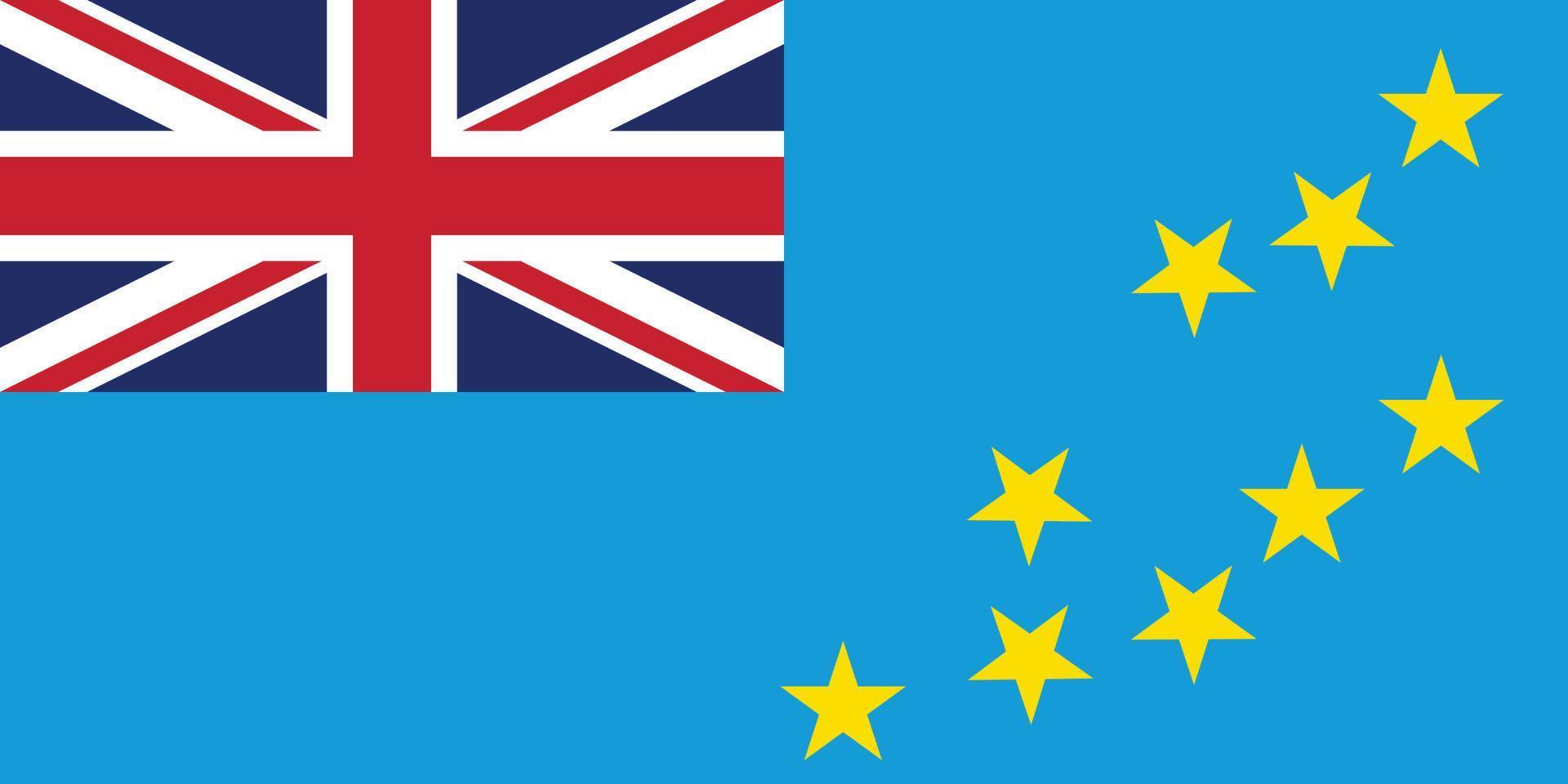 le drapeau national de tuvalu illustration vectorielle avec proportion originale et couleur précise vecteur