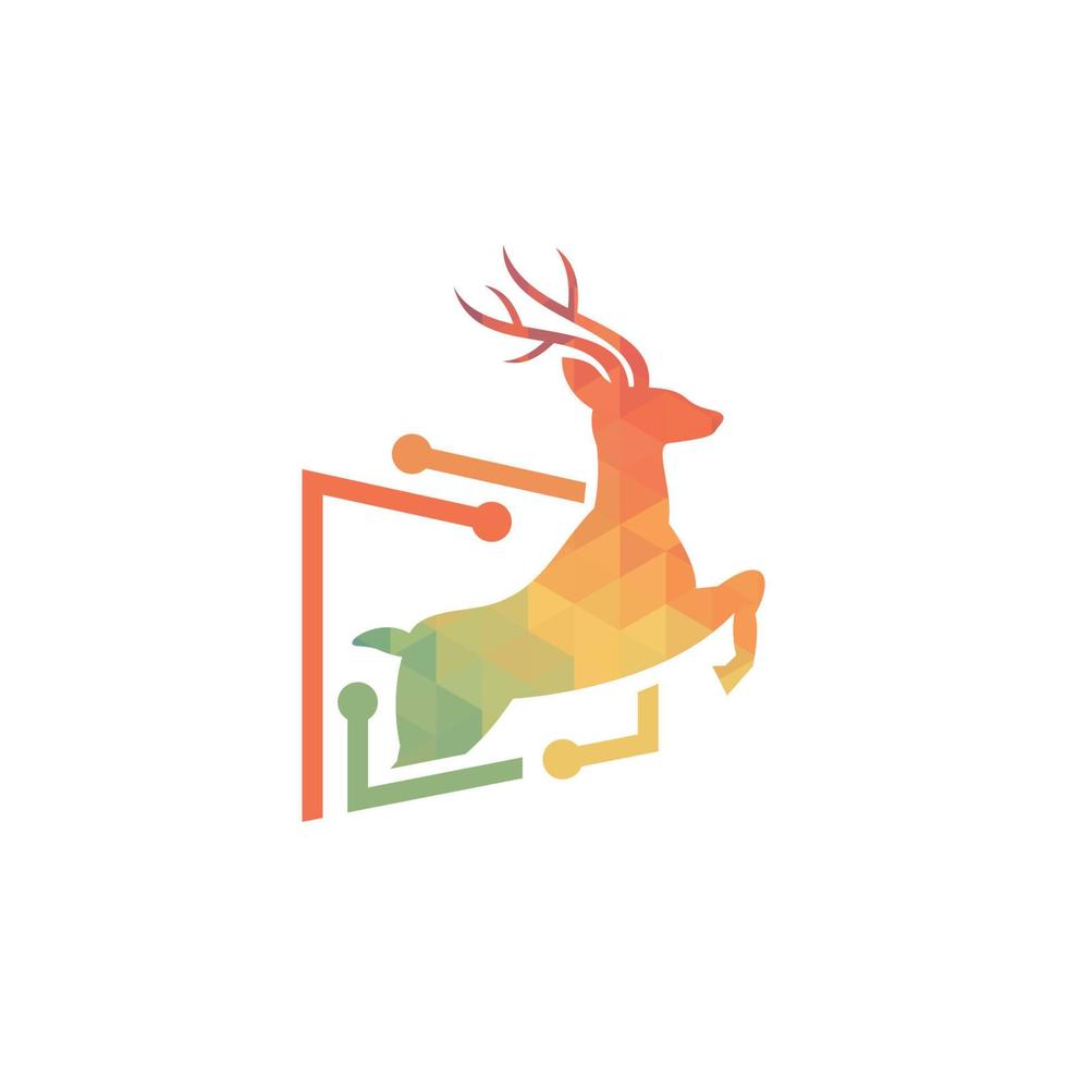 illustration vectorielle du logo géométrique de cerf vecteur