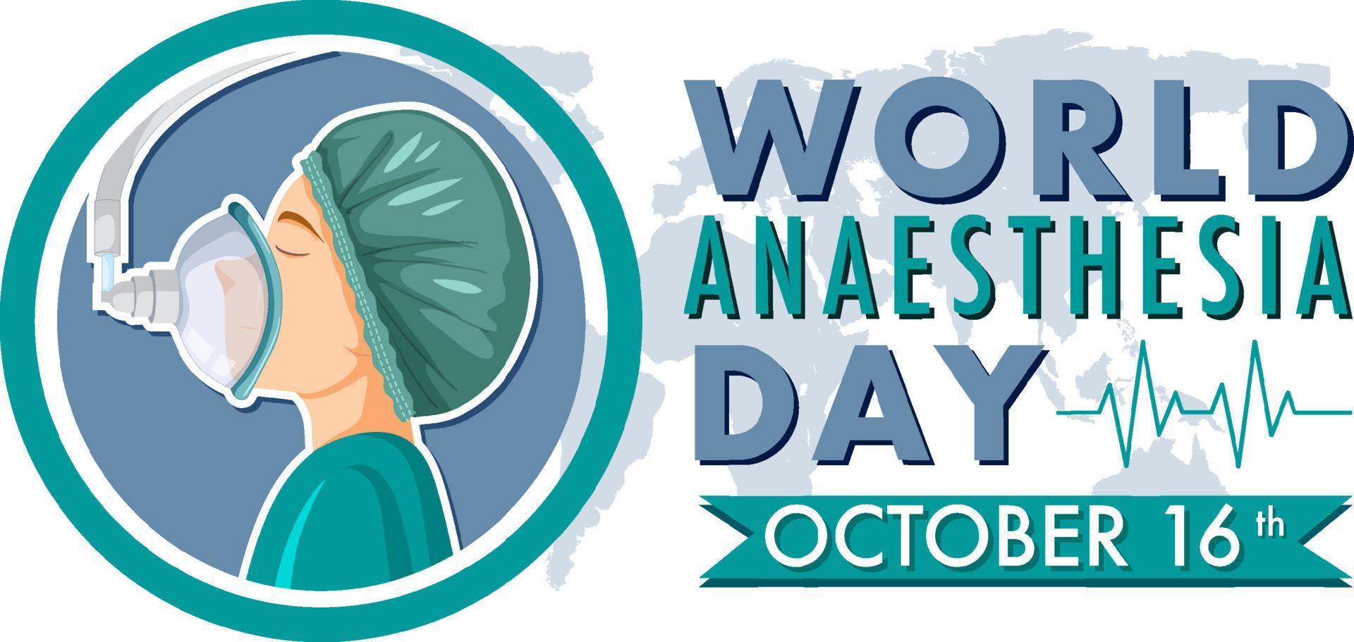 conception de bannière de la journée mondiale de l'anesthésie vecteur