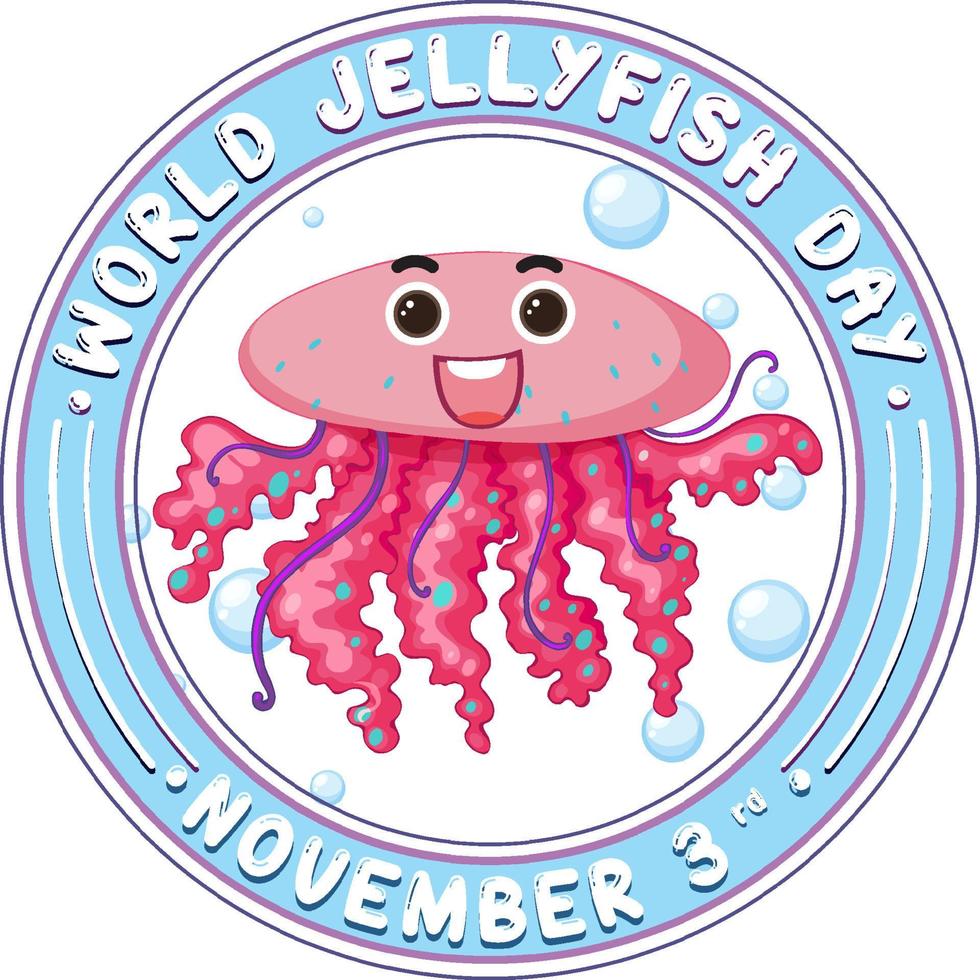 création de logo de la journée mondiale des méduses vecteur