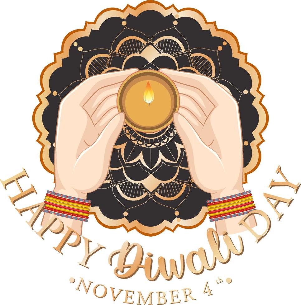 création de logo joyeux jour de diwali vecteur